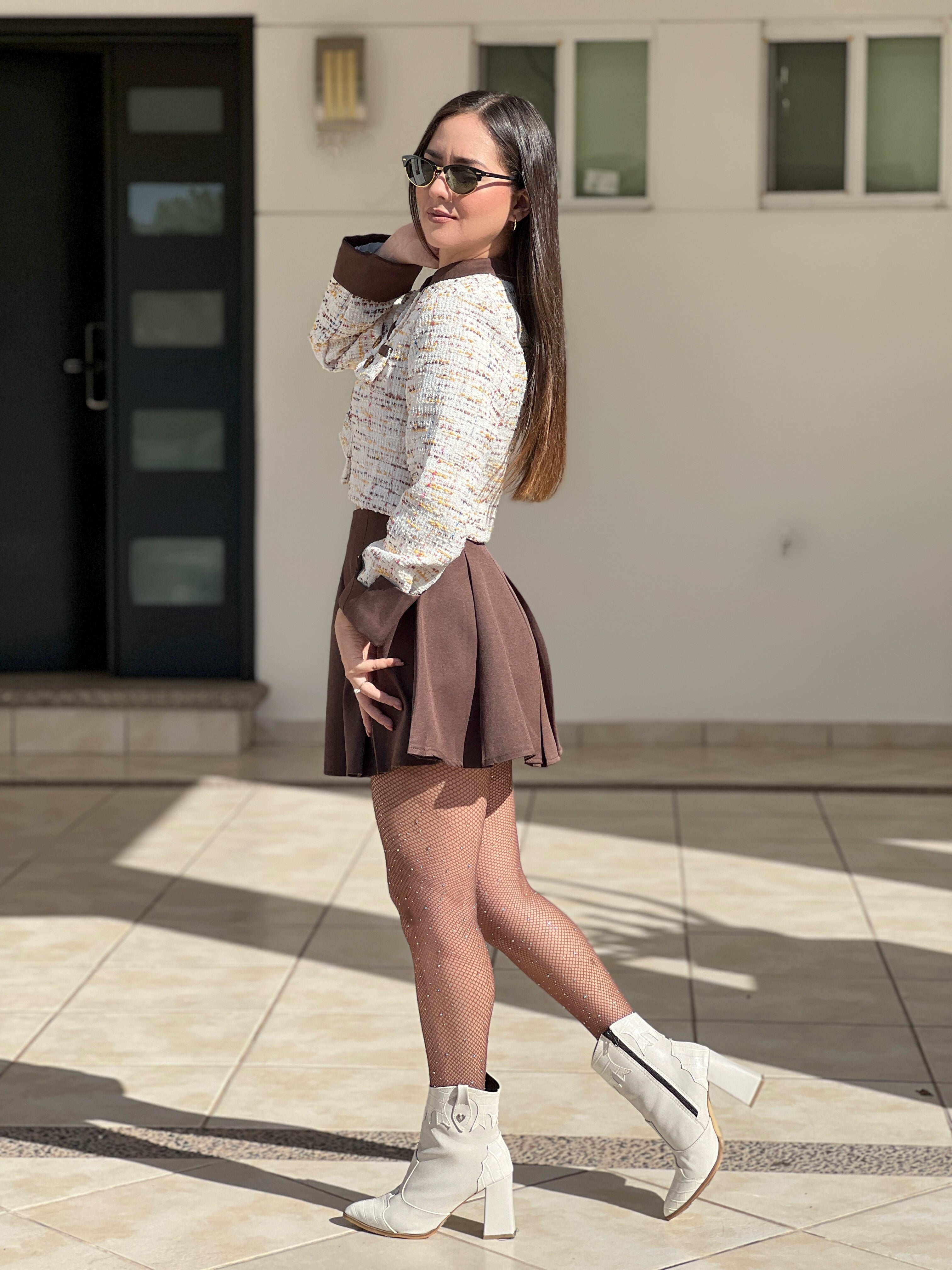 MEDIAS RED CAFÉ PIEDRITAS