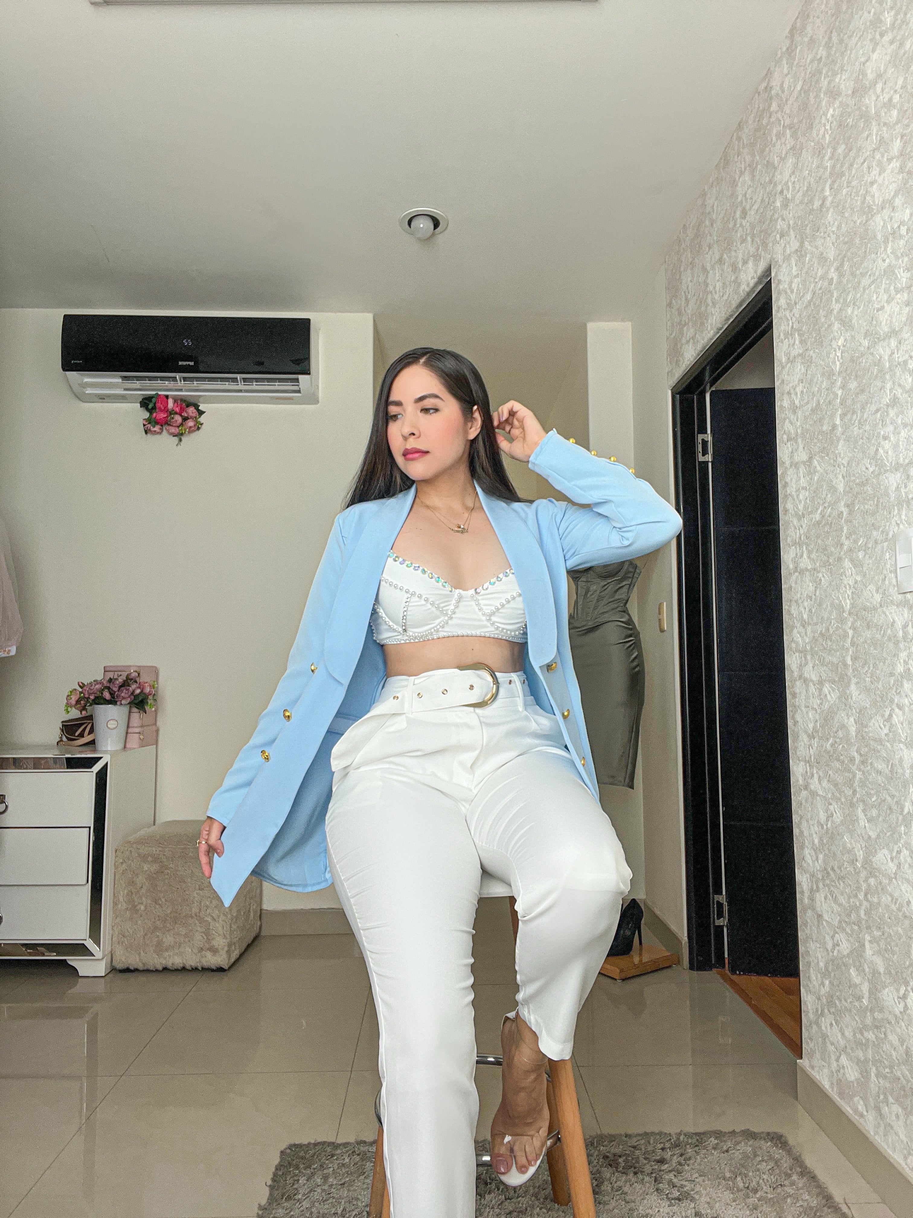 Bralette blanco con perlas