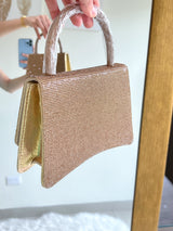 BOLSO DORADO CON PIEDRITAS