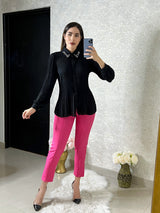 Pantalon rosa con cinturon