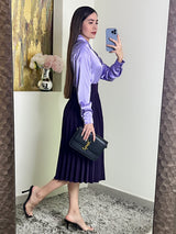 Camisa lila satinada