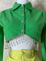 BLUSA VERDE CON CORAZÓN