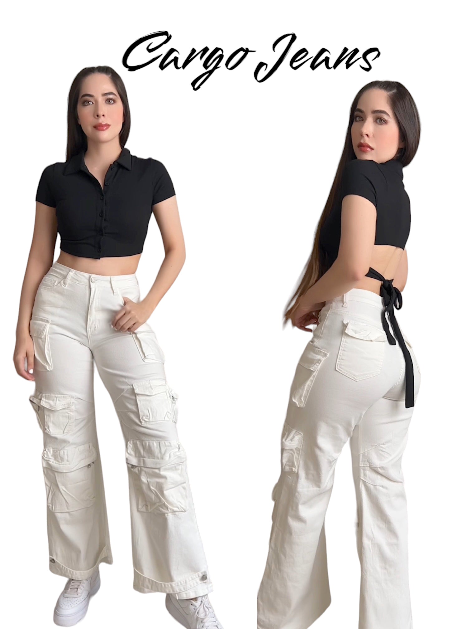 CARGO JEANS BLANCO