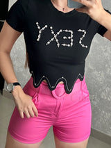 SHORTS ROSA CON HEBILLA DE CORAZÓN