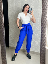 JOGGER AZUL CON LISTÓN