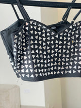 Top negro con cristales