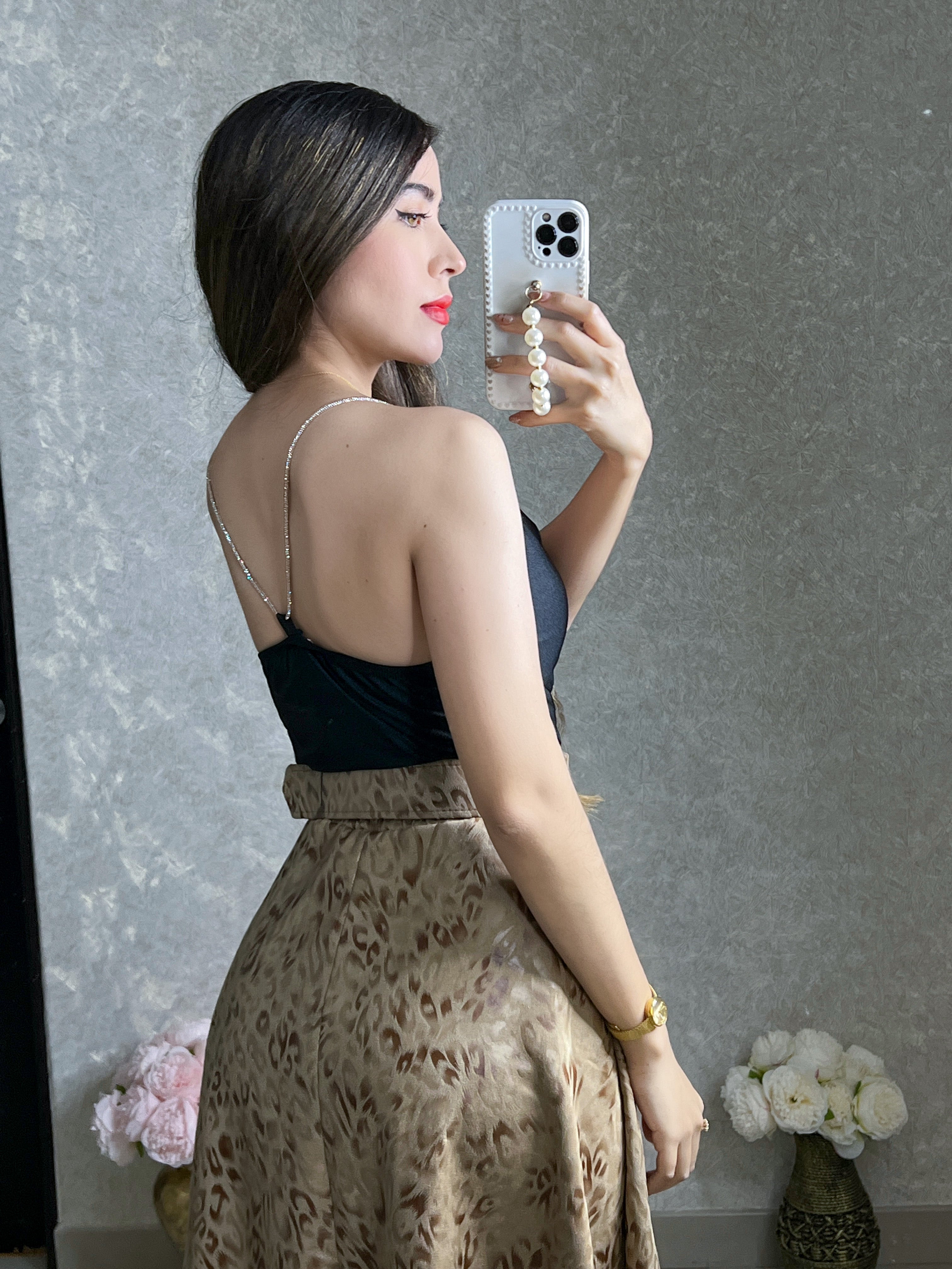 BLUSA NEGRA LISTÓN CON PEDRERÍA