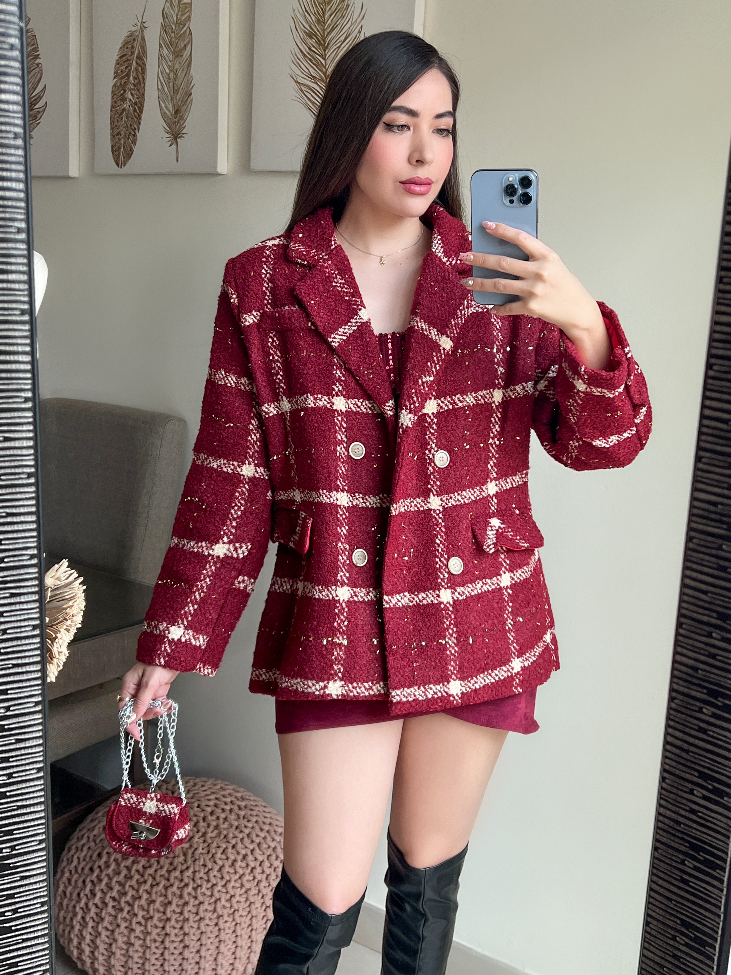 GABARDINA CON BOLSITA GUINDA