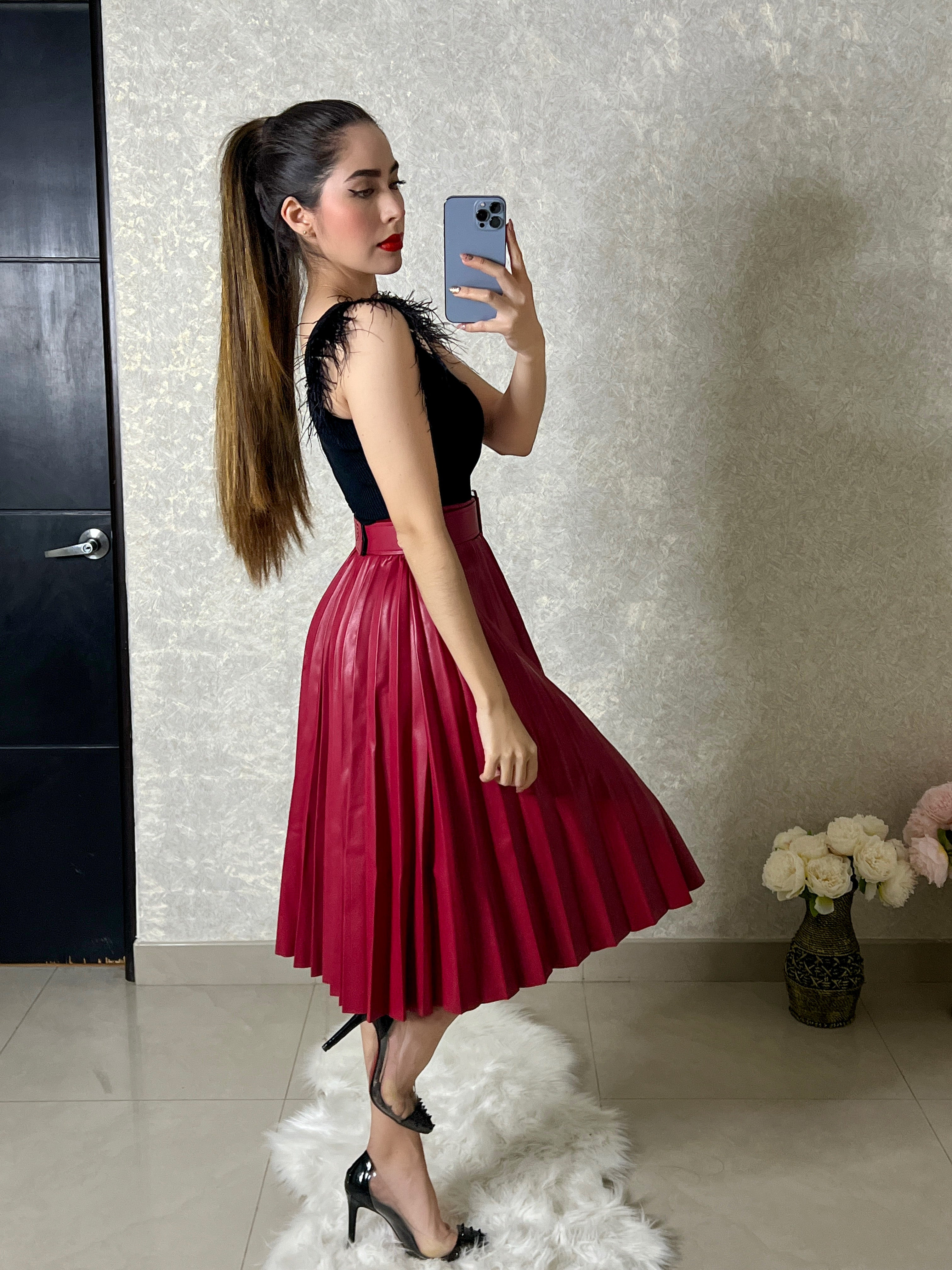 FALDA VINIPIEL TINTA