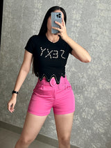 SHORTS ROSA CON HEBILLA DE CORAZÓN