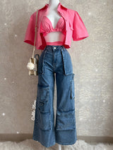 PANTALÓN CARGO MEZCLILLA