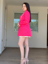 BLAZER ROSA CON PERLAS