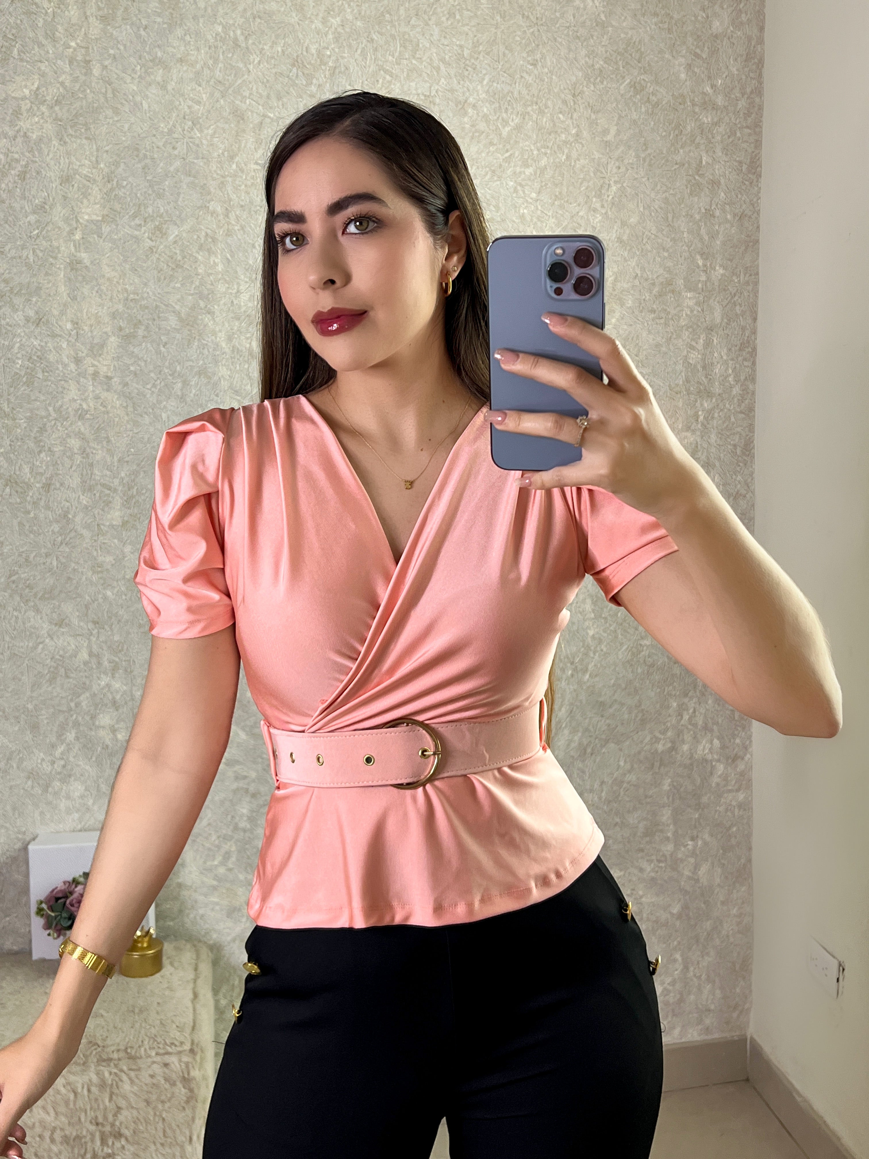 BLUSA CORAL SATINADA