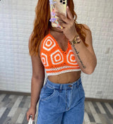 Orange Bralette tejido