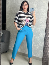 PANTALÓN AZUL CON CINTO