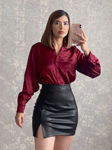 Camisa Tinta satinada