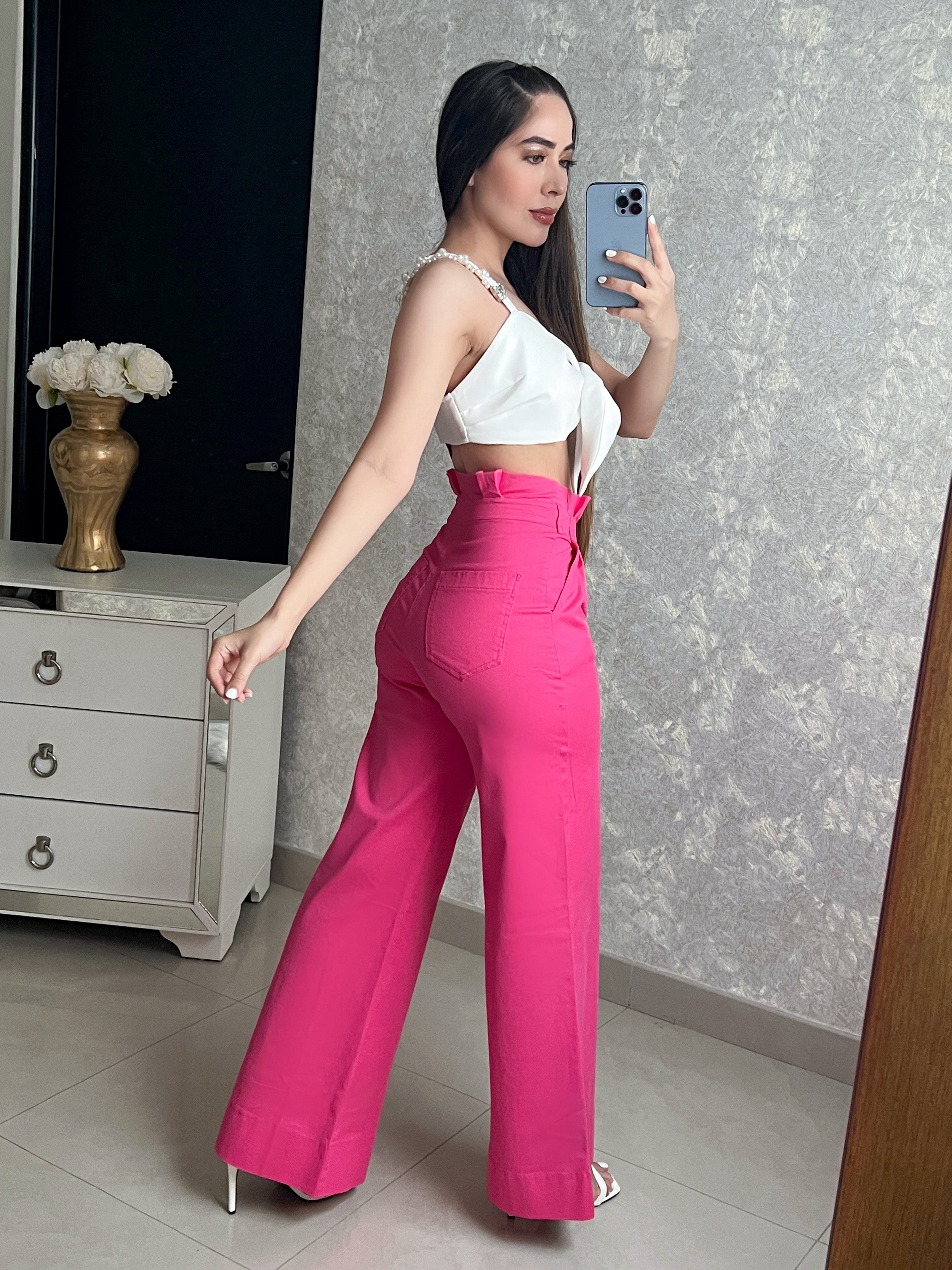 PANTALÓN TIRO ALTO ROSA