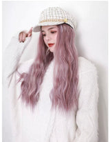 BOINA BLANCA TWEED CON PELUCA ROSA