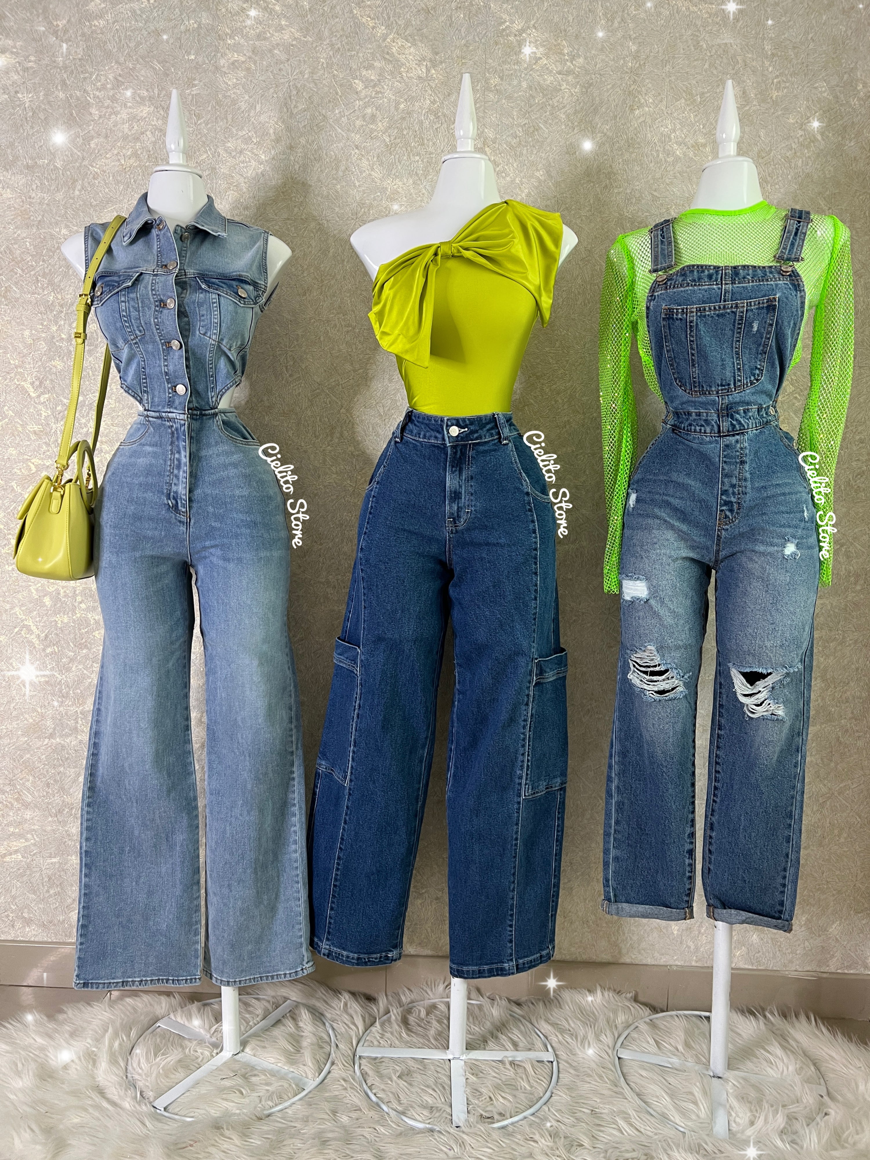 PANTALÓN CARGO MEZCLILLA CON BOLSAS