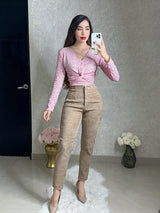 BLUSA ROSA MANGA LARGA CON LENTEJUELAS