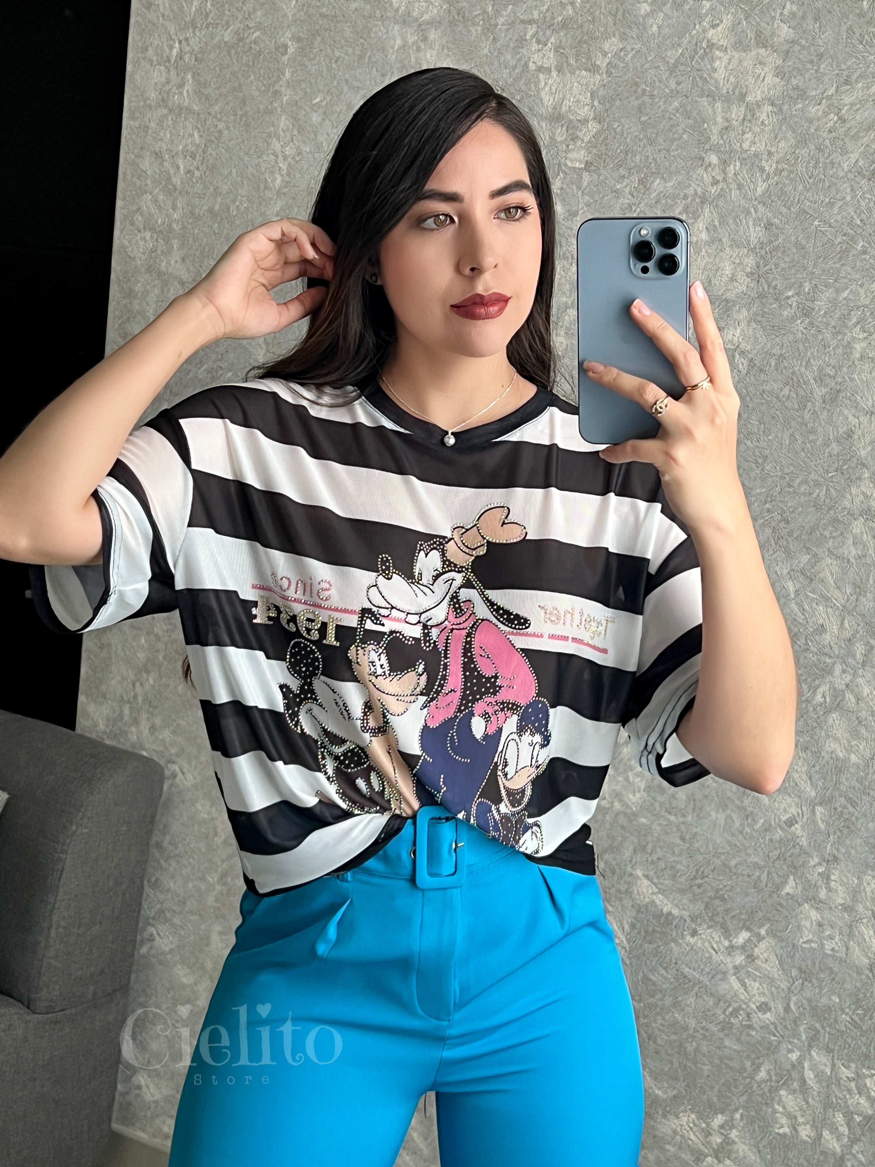 PANTALÓN AZUL CON CINTO