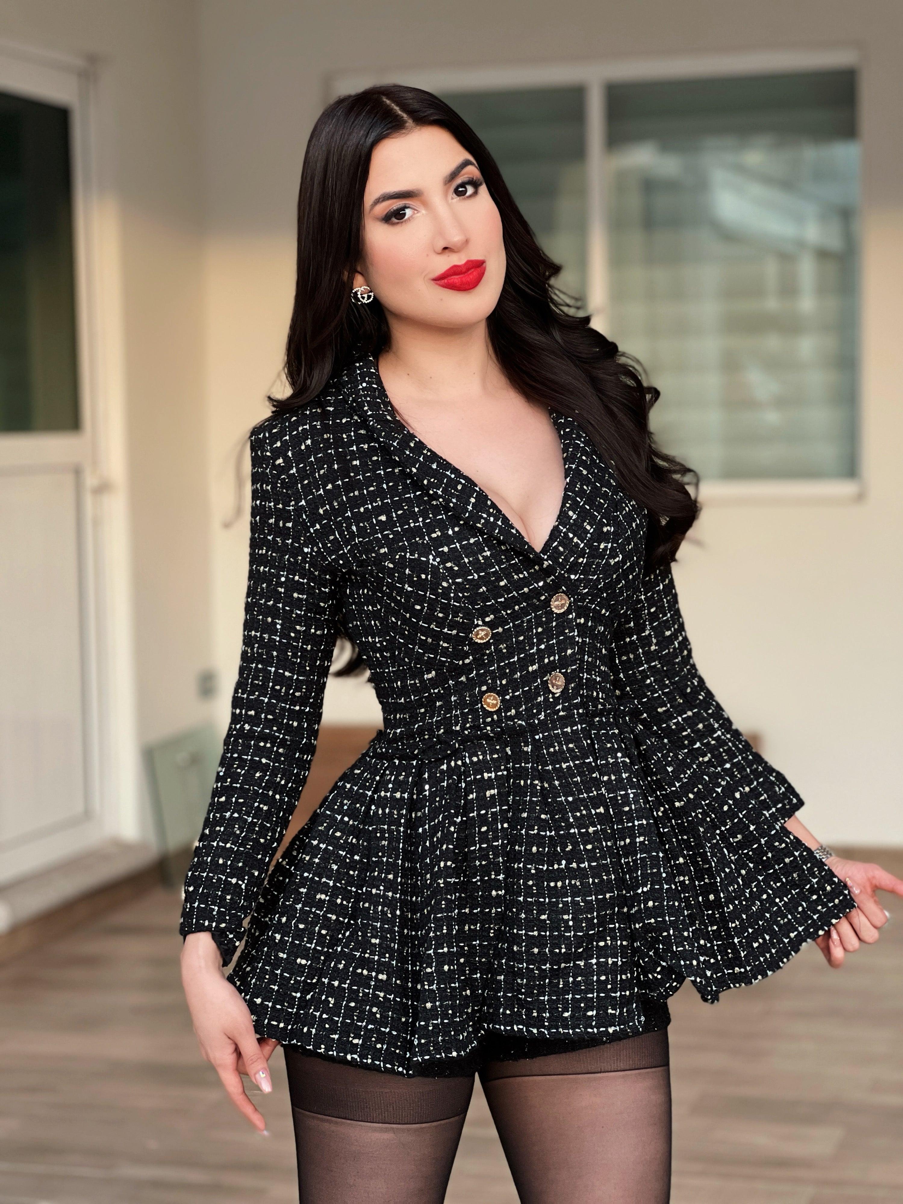 GABARDINA ESTILO VESTIDO NEGRO