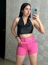 SHORTS ROSA CON HEBILLA DE CORAZÓN