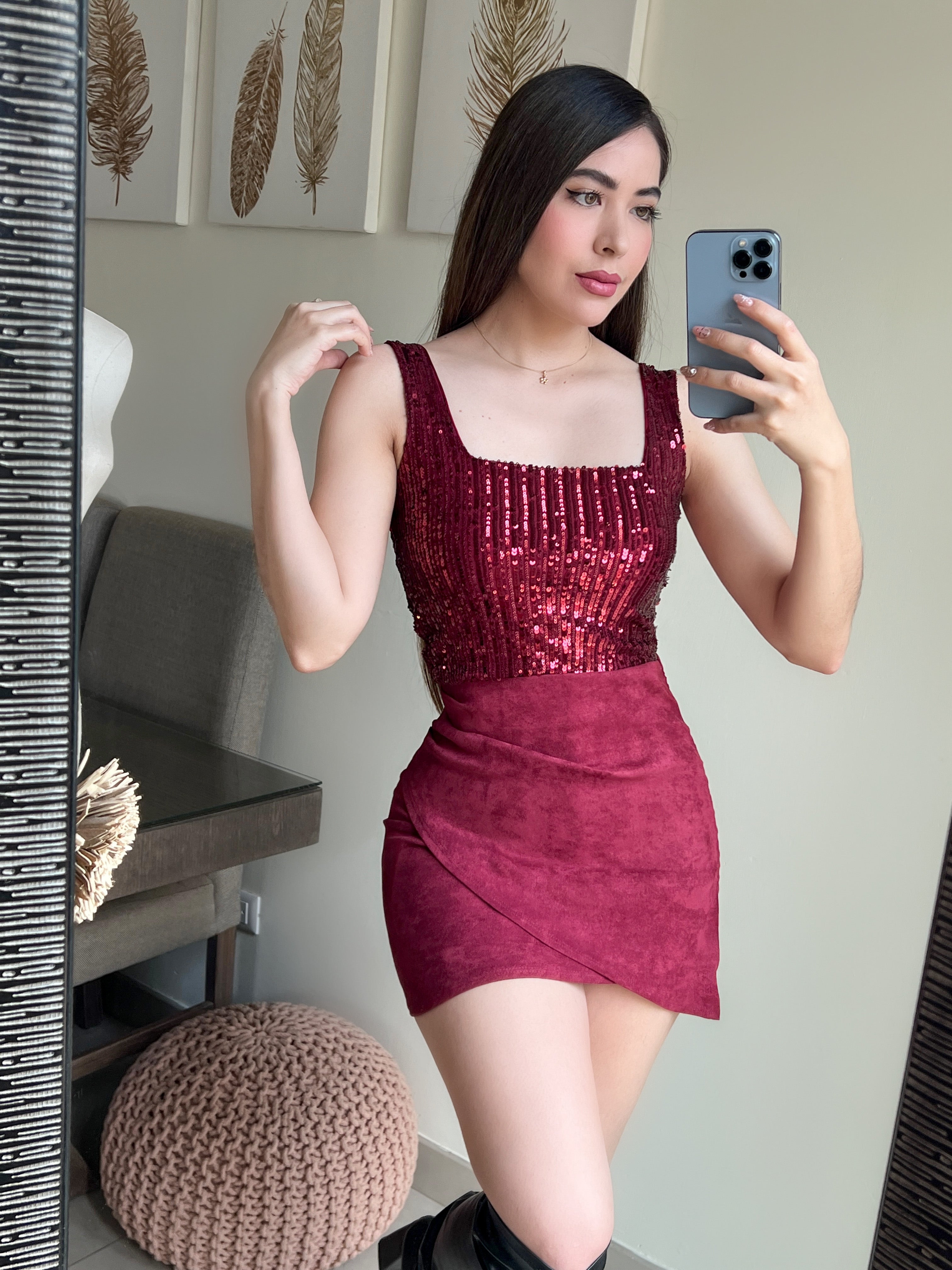 BLUSA TINTA MANGA CORTA CPN LENTEJUELA