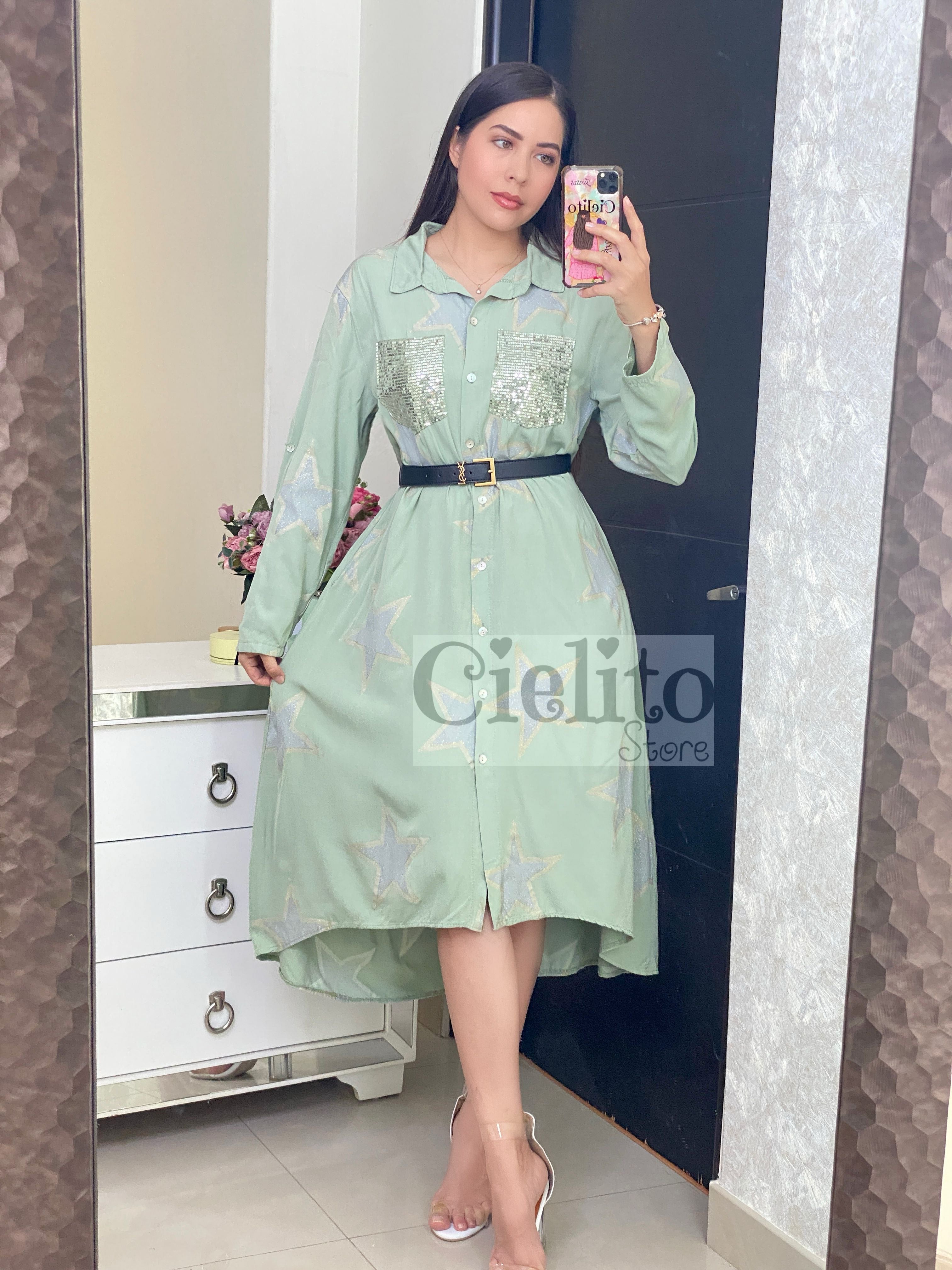 Estrella verde dress italiano