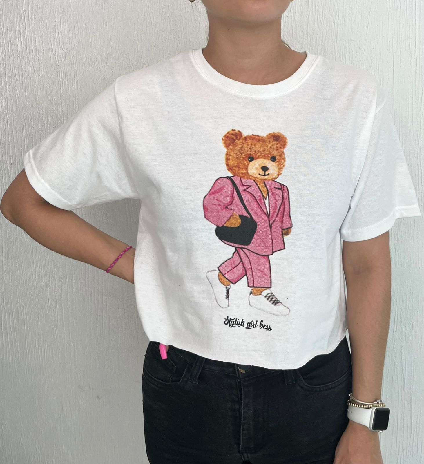 BLUSA CORTA OSITO LINDO BLANCA