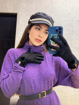 Boina negra  con Perlas