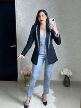 BLAZER NEGRO CON PERLAS