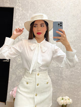 Sombrero blanco con pedrería