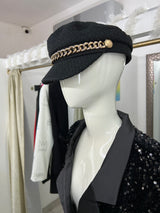 BOINA NEGRA CON CADENA