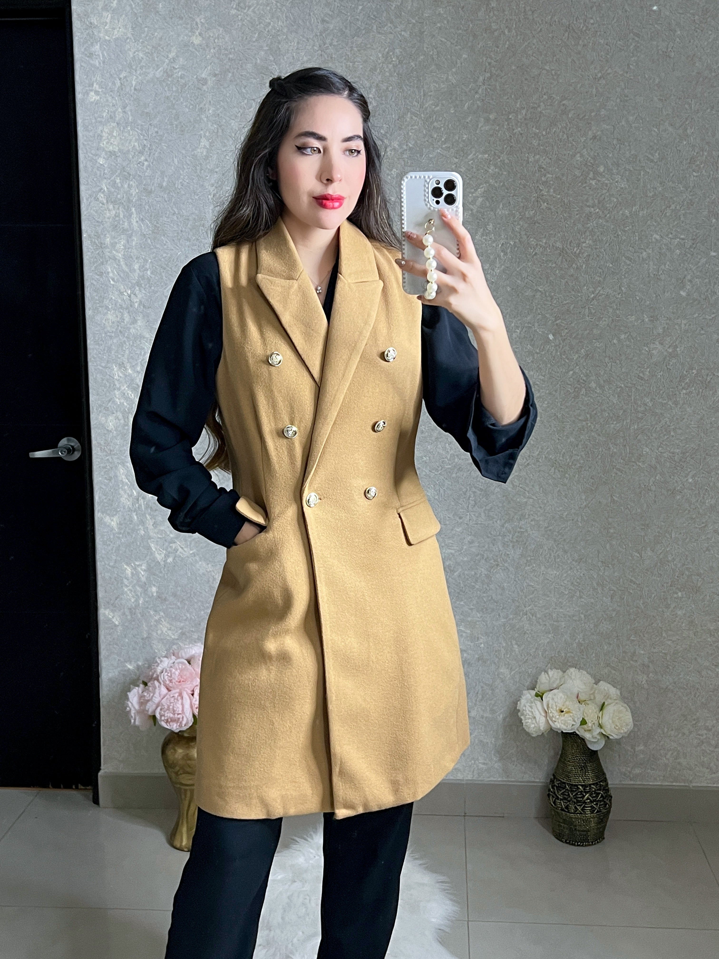 GABARDINA CHALECO OCRE