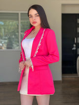 BLAZER ROSA CON PERLAS