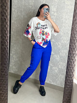 JOGGER AZUL CON LISTÓN