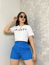 SHORT AZUL CON CINTURÓN