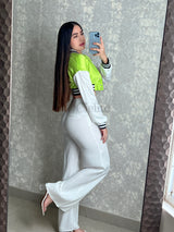 CHAQUETA VERDE SATINADA