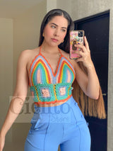 Bralette colorido tejido