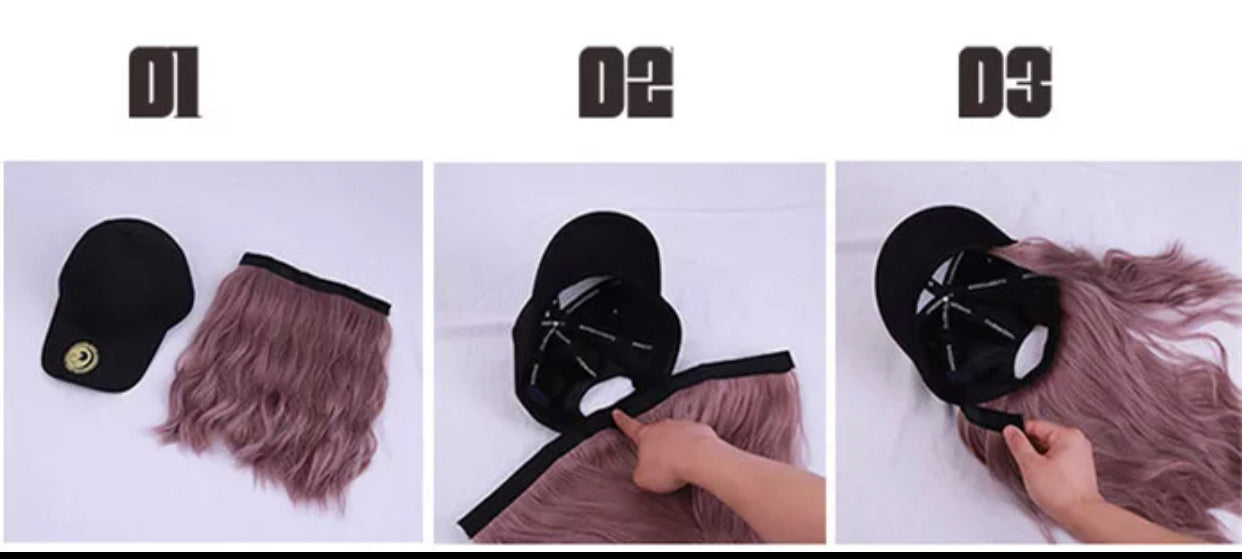 BOINA BLANCA TWEED CON PELUCA ROSA