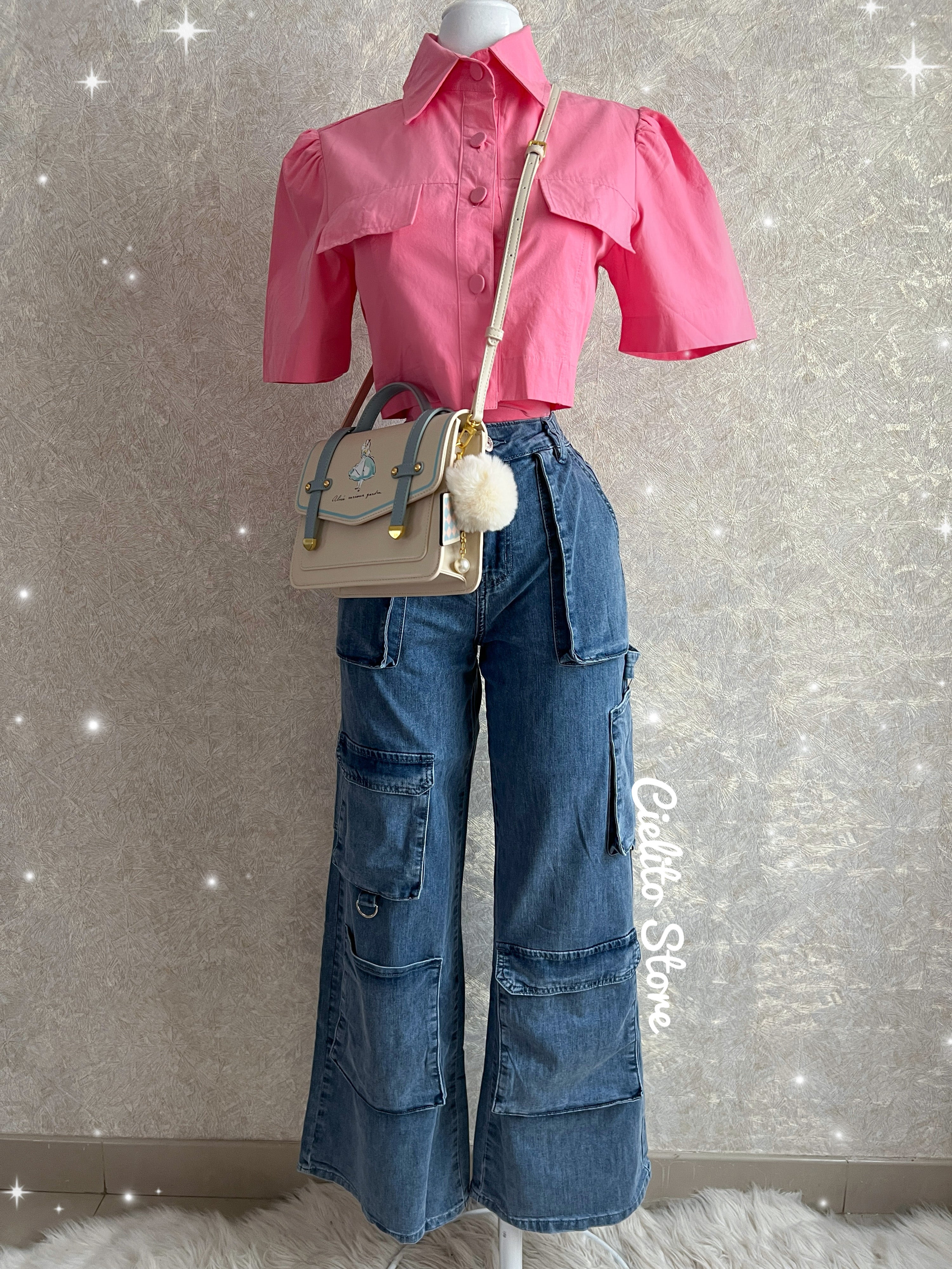 PANTALÓN CARGO MEZCLILLA