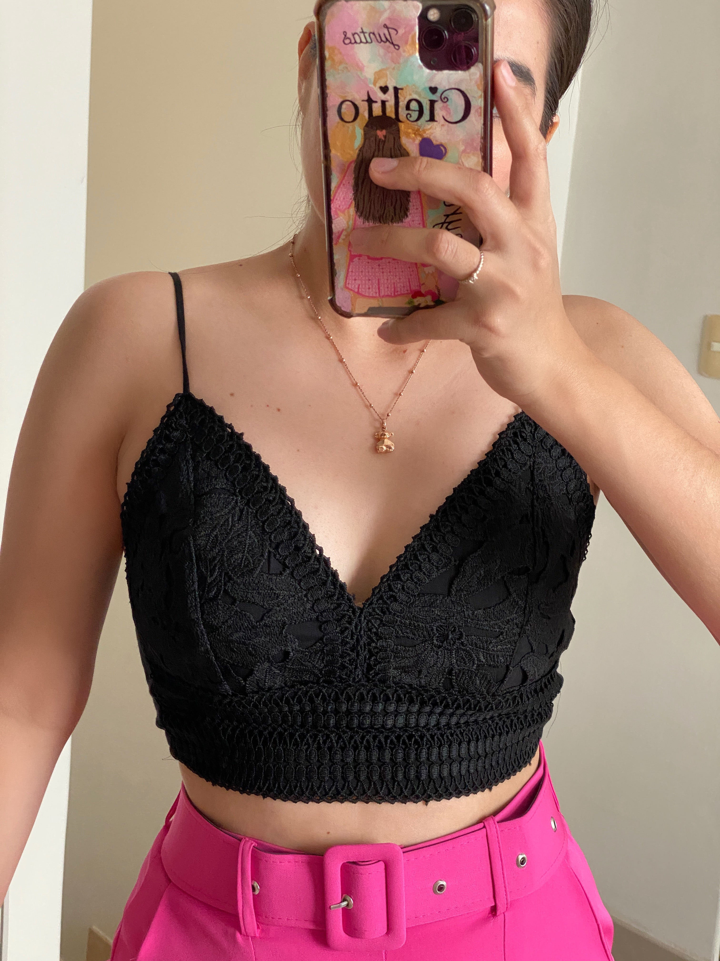 Bralette negro de encaje