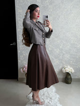 BLAZER NEGRO CON CAFÉ