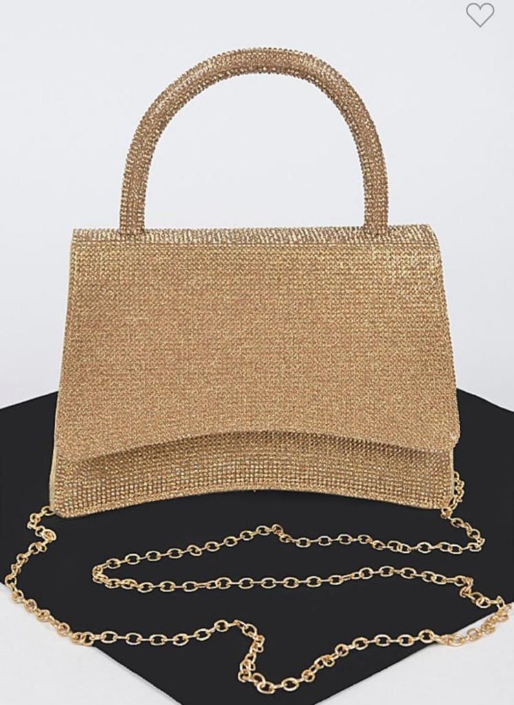 BOLSO DORADO CON PIEDRITAS