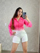 CAMISA ROSA CON PELUCHITO