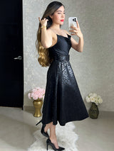 BLUSA NEGRA LISTÓN CON PEDRERÍA