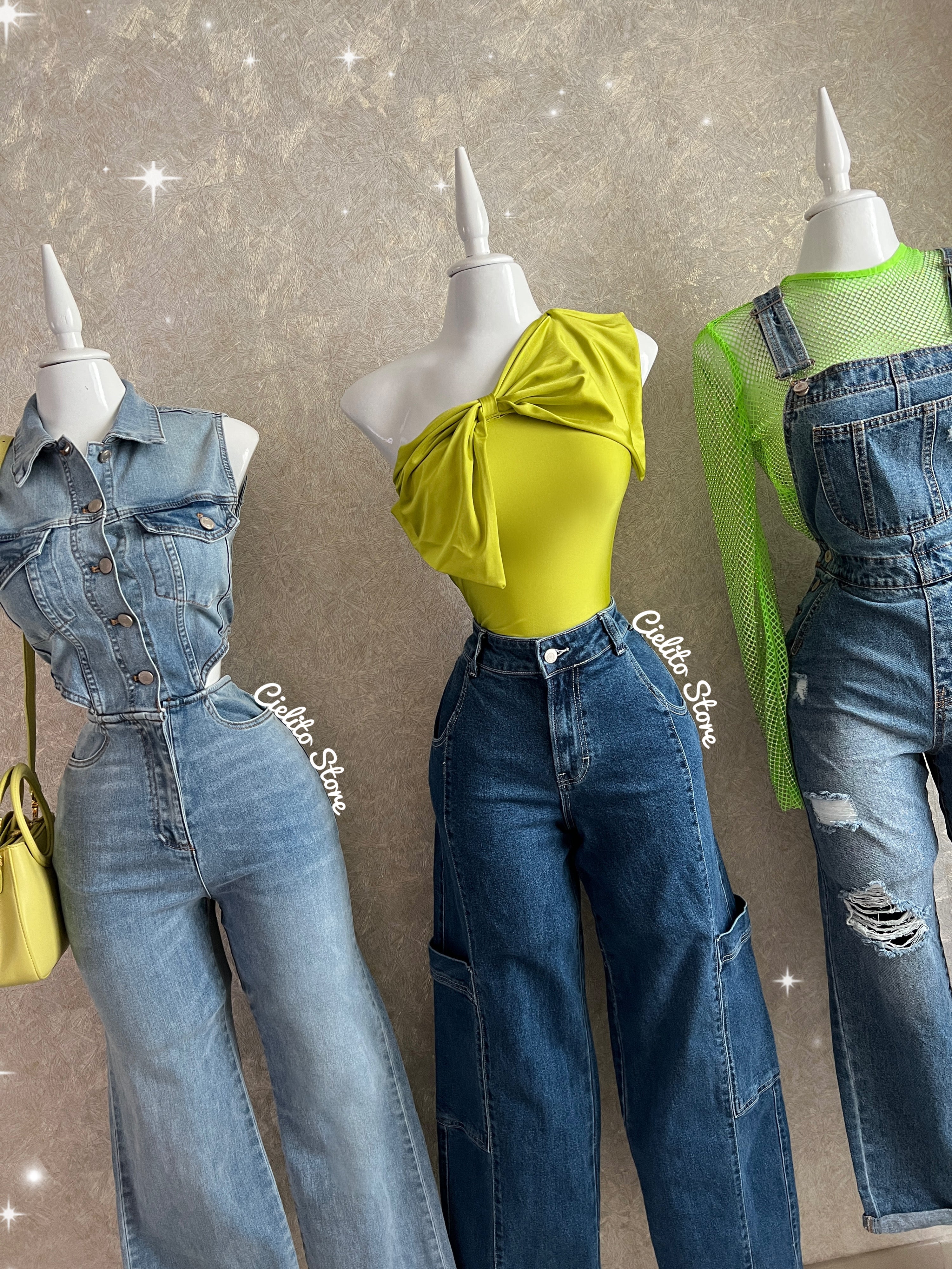 PANTALÓN CARGO MEZCLILLA CON BOLSAS