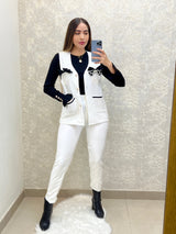 CHALECO BLANCO CON MOÑOS