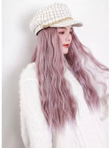 BOINA BLANCA TWEED CON PELUCA ROSA